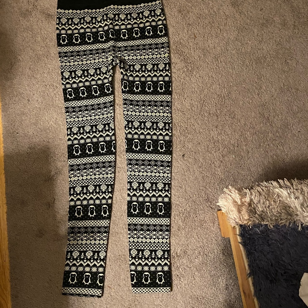 Pink Rose Christmas leggings